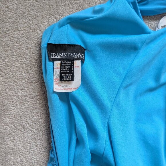 Frank Lyman, Rushed, bodycon, cocktail, midi dress, blue, Size 4 - Picture 10 of 13